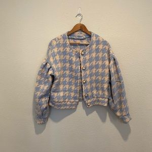 Chuu plaid tweed jacket + skirt set (from Korea)
